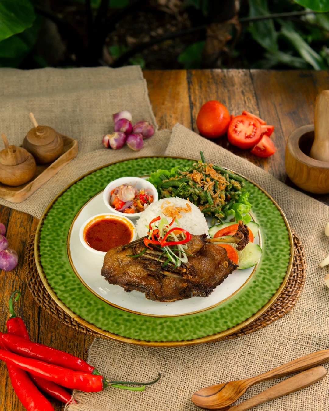 Crispy duck with sambal matah