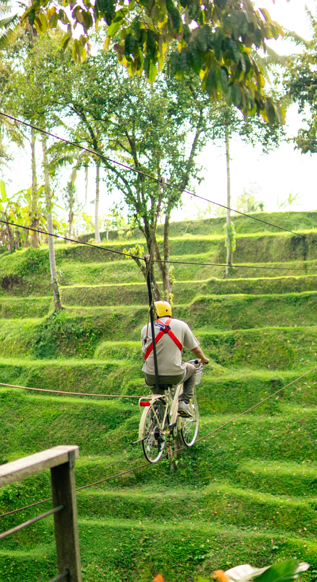 Sky bike over the rice terraces